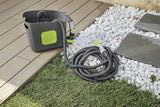 GF SRL, Aquapop Grey Pro 15, wąż samorozciągliwy w oplocie Made in Italy, ze sztywnym plastikowym pojemnikiem, ergonomiczny mini opryskiwacz ogrodowy, przyłącza do nawadniania ogrodu, kolor ciemnoszary