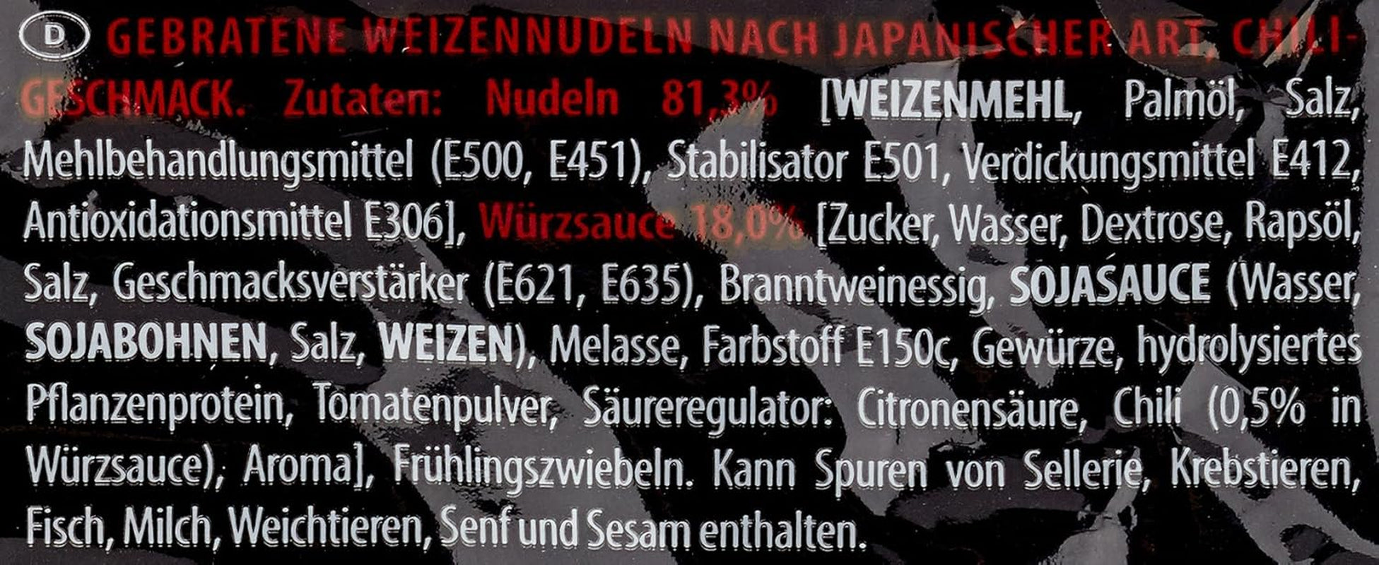 Smażony Makaron Pszenny Nissin o Smaku Chili, 111g