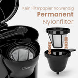 Ekspres do kawy Clatronic® na 1 filiżankę | Idealny ekspres dla singli | Ekspres do kawy z filtrem i filiżanką ceramiczną | Mały ekspres do kawy z filtrem, idealny w podróży | KA 3356