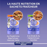 Purina One - Spezialfutter w sosie Rind/Huhn/Ente und Turkeyhn für Katzen mit Appetit, 340 g