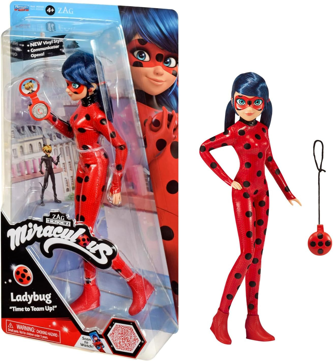 Bandai - Cudowna Biedronka - Lalka Marinette Zmiana koloru Niespodzianka - Cudowna lalka z przegubami, 26 cm + 3 niespodzianki - Losowy model - P50390 Lalki Naty Shop Biedronka