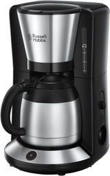 Ekspres do kawy Russell Hobbs [głowica prysznicowa zapewniająca optymalną ekstrakcję i aromat] Adventure (od 1 do 8 filiżanek, karafka termiczna 1,0 l, automatyczne wyłączanie, system zapobiegający kapaniu, 1100 W) Ekspres do kawy z filtrem 24020-56