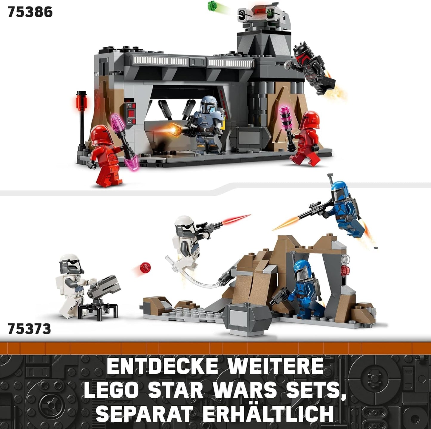 LEGO Star Wars: Mandaloriańska zasadzka na Mandalorę Zestaw bojowy, przygoda do budowania dla dzieci, kolekcjonerski zestaw akcji, pomysł na prezent dla chłopców i dziewcząt 75373 Zestawy do budowania Kup w sklepie LEGO