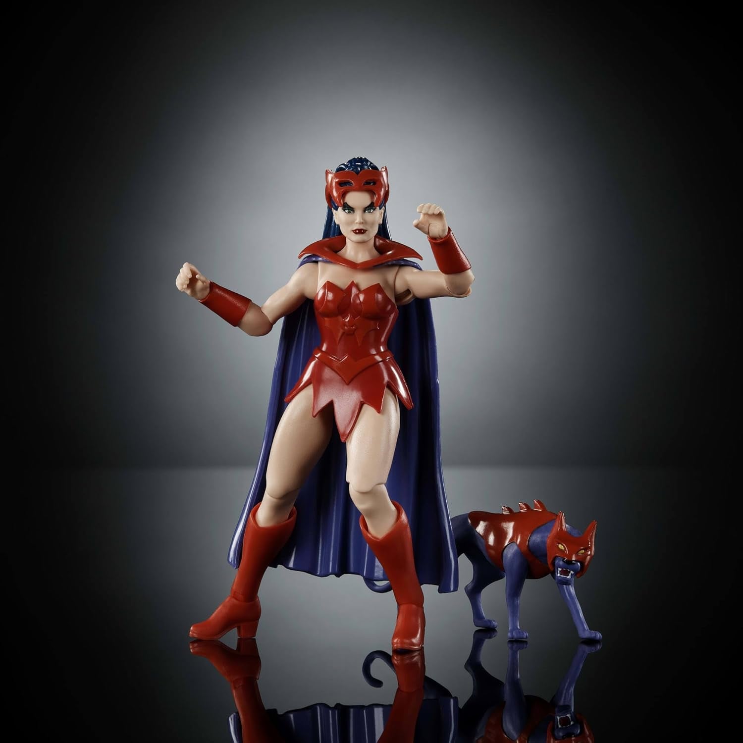 Figurka Catra Masters of the Universe Origins z kolekcji kreskówek, ok. Bohaterka serialu telewizyjnego o wysokości 14 cm, Księżniczka Mocy, z lat 80. Szczegółowy projekt i akcesoria dla kotów JBM84 Figurki Naty Shop