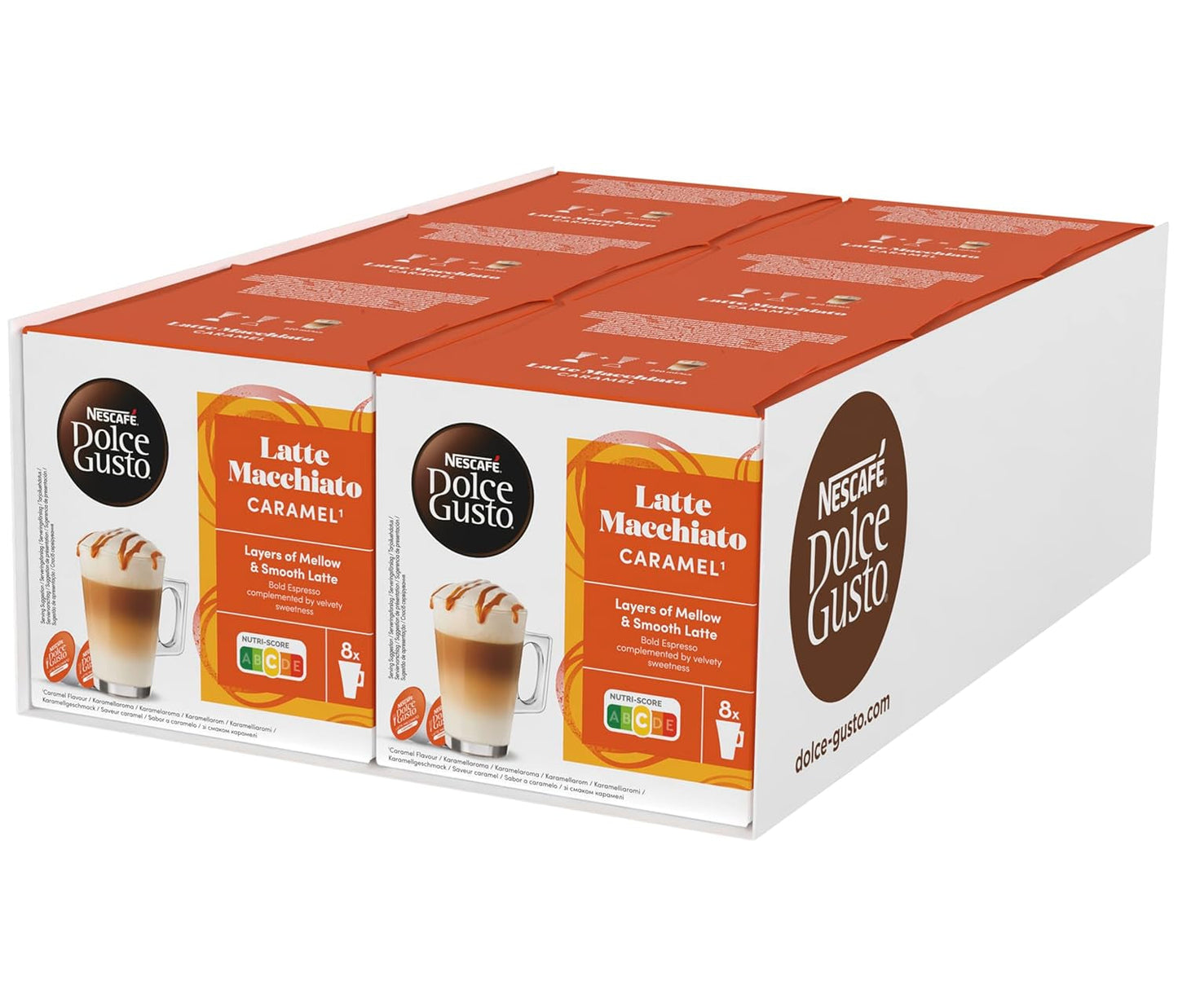 NESCAFÉ DOLCE GUSTO Latte Macchiato Caramel Kaffeekapseln Pakiet 6 sztuk (6 x 16 Kapseln)