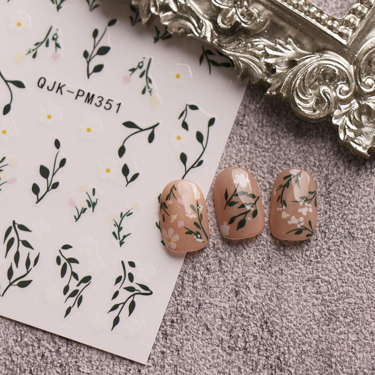 JMEOWIO Nagelsticker Bunte Blumen 9 Blatt Nail Art Naklejka Selbstklebend Nagelaufkleber Frühling Sommer Blumen Dekoration Nageldesign Zubehör