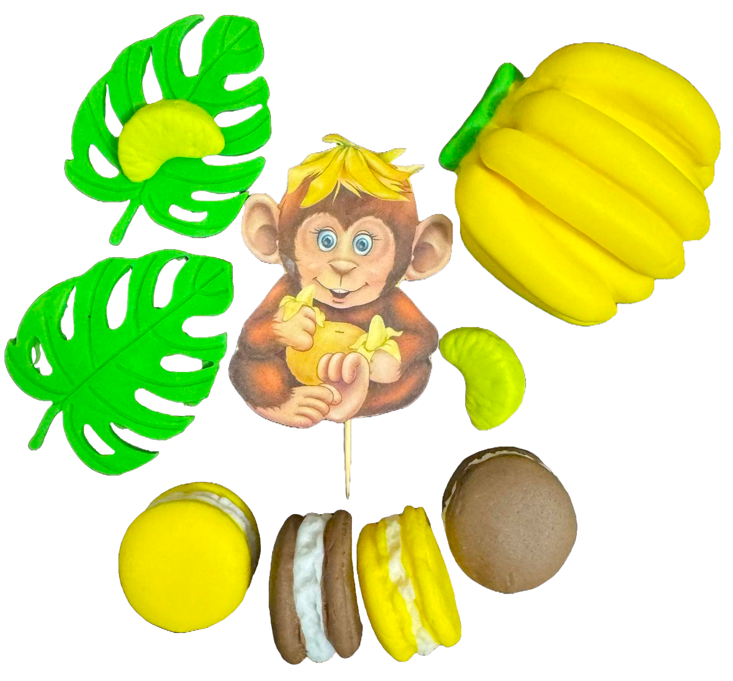 Zestaw 10 jadalnych dekoracji z cukru, Maimuta Sugar Paste Decorations Nati Shop