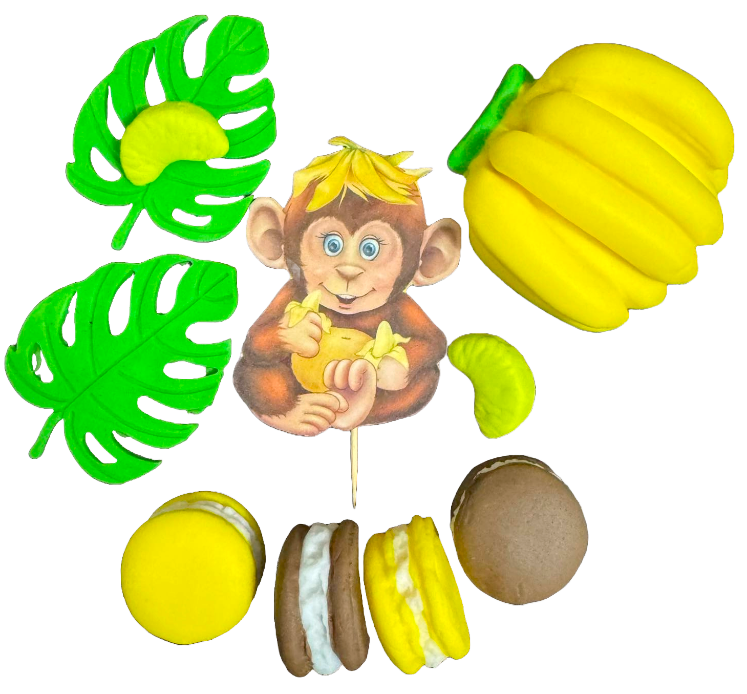 Zestaw 10 jadalnych dekoracji z cukru, Maimuta Sugar Paste Decorations Nati Shop