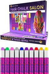 Desire Deluxe kreda do włosów prezenty dla dziewczynek, kreda do włosów do farbowania włosów zabawki na Boże Narodzenie, 10 zmywalnych pisaków do farbowania włosów na karnawał, 3 4 5 6 7 8 9 11-letnia farba do włosów Naty Shop