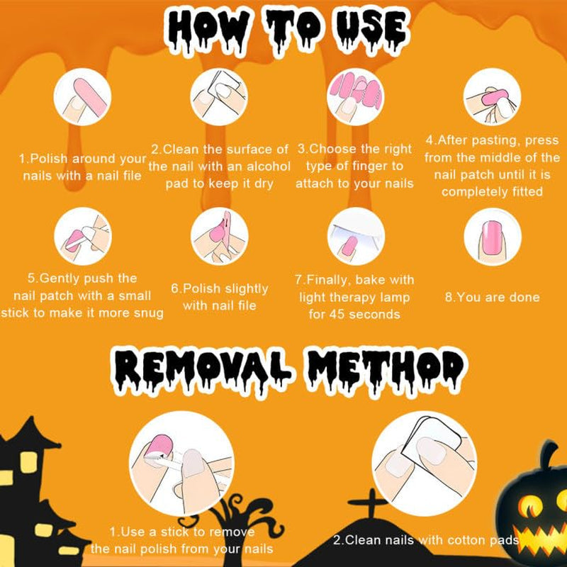5 sztuk Halloweenowych naklejek na paznokcie 3D, stereoskopowych naklejek na paznokcie 5D, ozdób do paznokci, akcesoriów do projektowania paznokci
