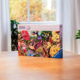 Ravensburger Puzzle 12001369 - Kolibry i motyle - 200 elementów puzzle dla osób starszych i seniorów z większymi elementami, uchwytem, dużym szablonem obrazu i podstawą puzzli Naty Shop