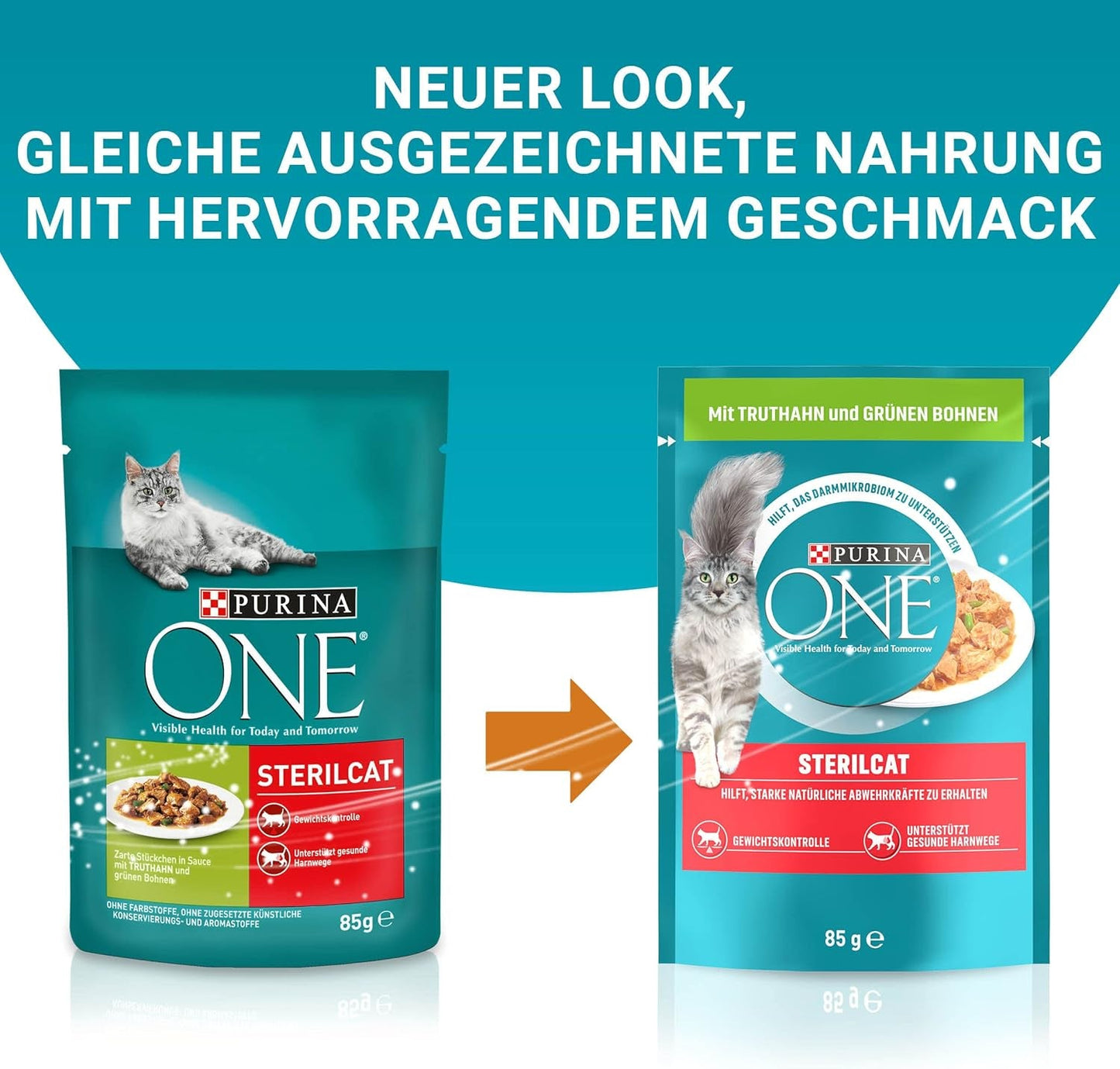 PURINA ONE STERILCAT Katzenfutter nass, zarte Stückchen in Sauce für sterilisierte Katzen, mit Turkey, opakowanie 26 sztuk (26 x 85 g)