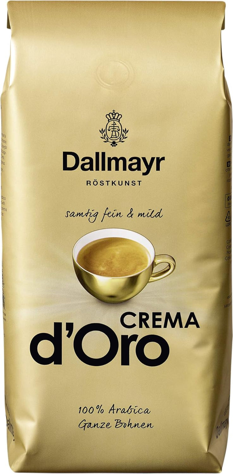 Crema d'Oro Aksamitna, łagodna i delikatna kawa, opakowanie 8 ziaren (8x1000g) - Arabica