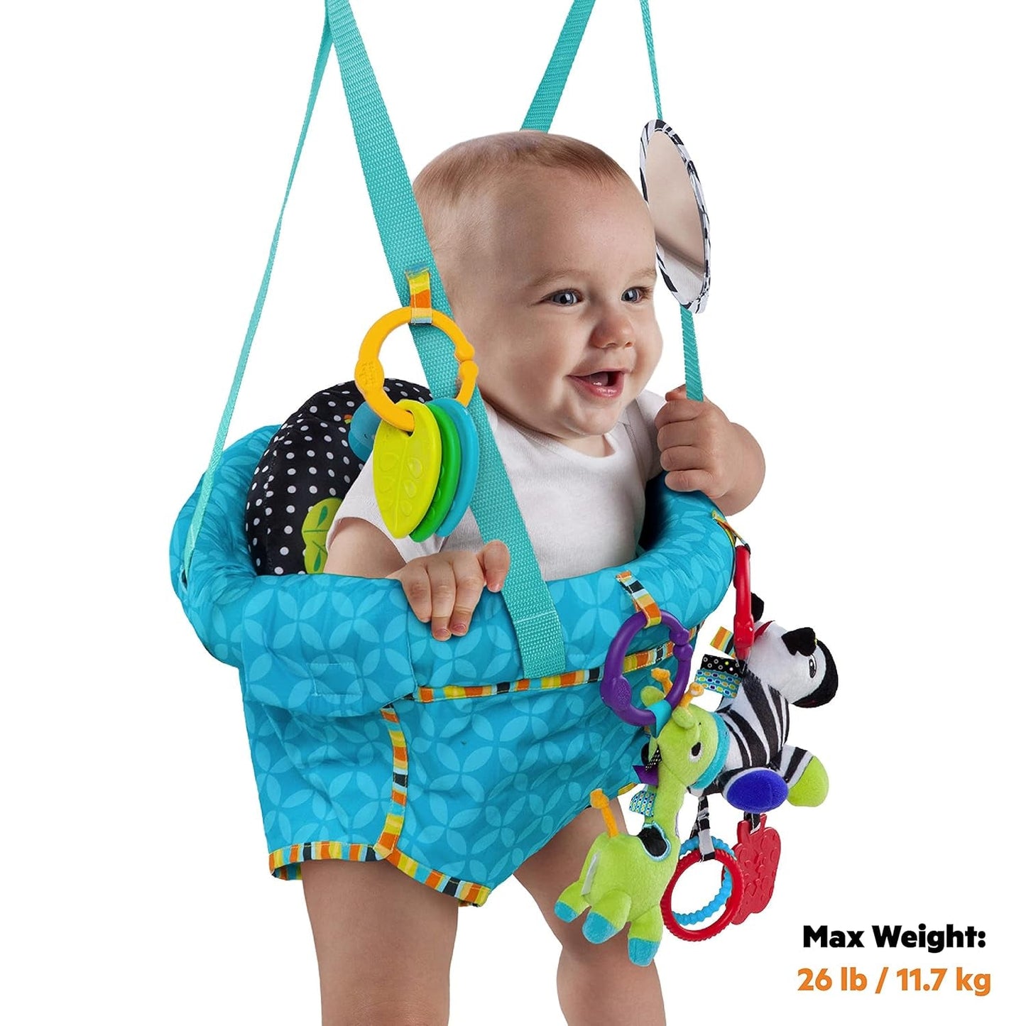 Zestaw zatrzasków do drzwi Bright Starts Deluxe z bezpiecznym i stabilnym klipsem do ramy drzwi oraz chusteczkami Pampers Sensitive Baby, 1200 chusteczek (15 x 80)