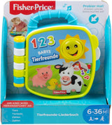 Śpiewnik Fisher-Price Musical Animal Friends | Zabawka dla niemowląt od 6 miesięcy, 1 roku dla dziewcząt i chłopców | Zabawka dla dzieci | Książka muzyczna z dźwiękami i efektami świetlnymi | Zabawka edukacyjna (niemiecki), GFP29 Jucarii Bebe Naty Shop