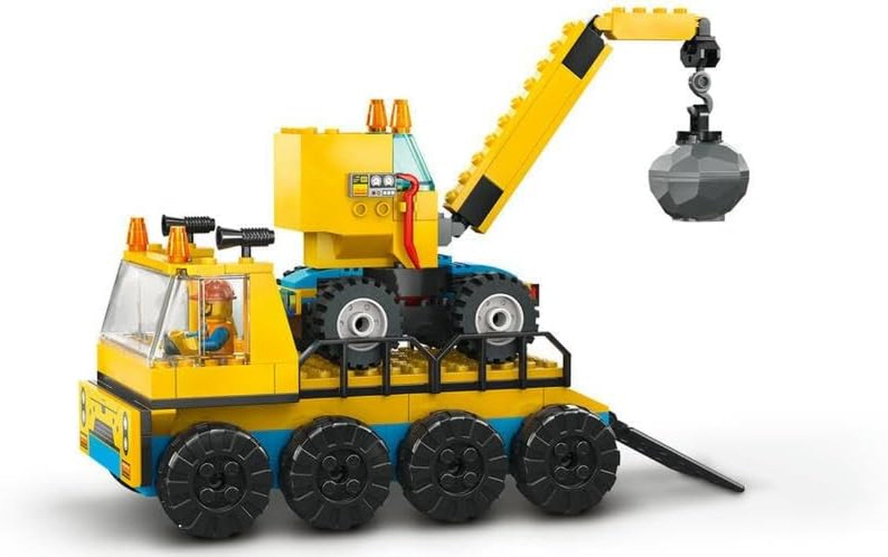 LEGO 60391 Miejskie pojazdy budowlane i dźwig wyburzeniowy, koparka, wywrotka i pojazd transportowy, zabawka edukacyjna dla dzieci w wieku od 4 lat i więcej Zestawy do budowania Besuche den LEGO-Store