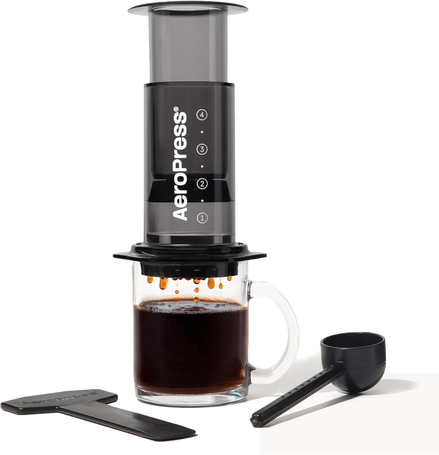 Oryginalny ekspres do kawy i espresso AeroPress, Przenośny ekspres do kawy na poziomie baristy z komorą, tłokiem i filtrami, Szybki ekspres do kawy i espresso