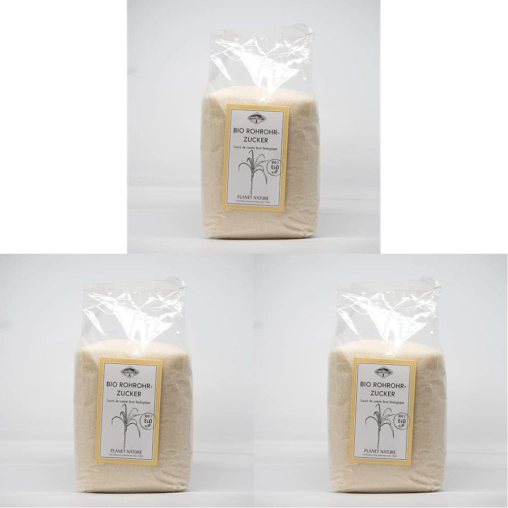 Surowy organiczny cukier trzcinowy, 1 kg Słodziki Naty Shop 3 x 500 gramów