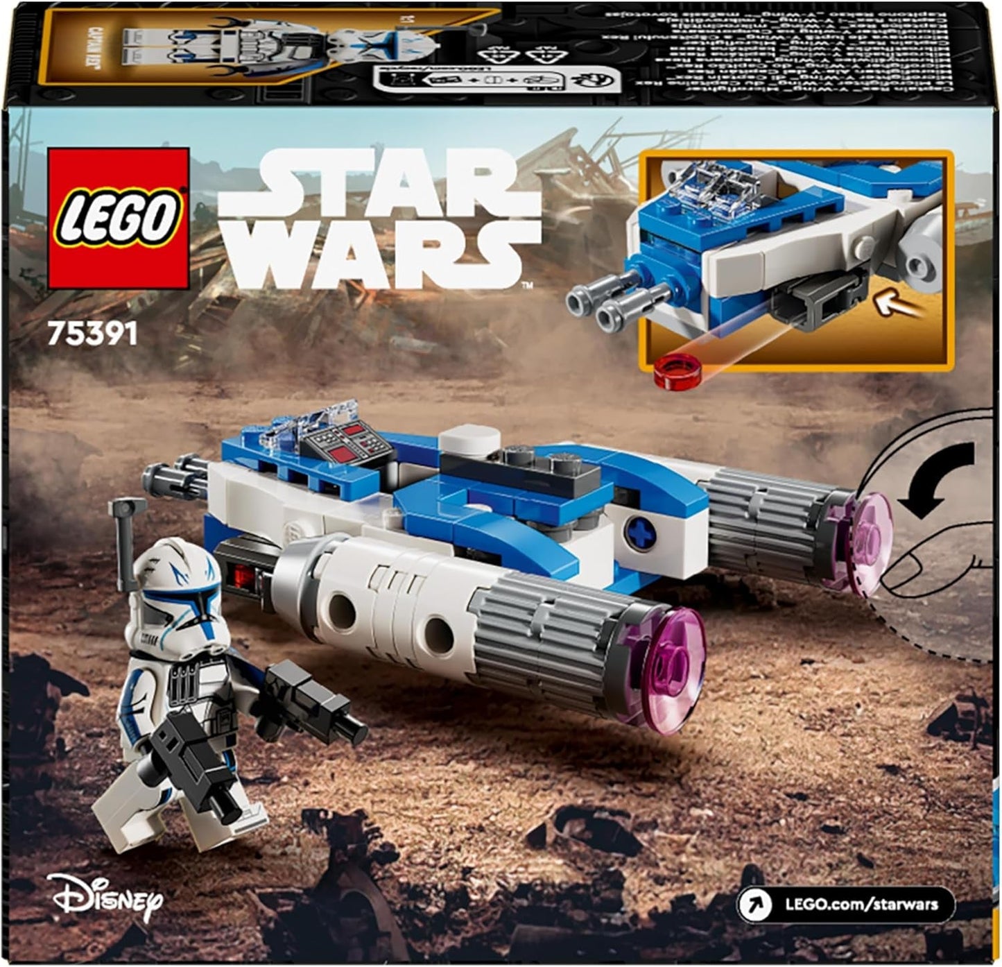 LEGO Star Wars Kapitan Rex Y-Wing Mikromyśliwiec Klocki kolekcjonerskie Statek kosmiczny Pomysł na prezent dla chłopców i dziewcząt w wieku od 6 lat 75391 Zestawy do budowania Besuche den LEGO-Store