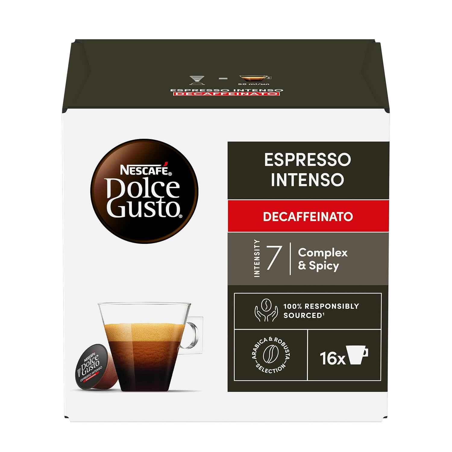 Nescafé Dolce Gusto Cafe Dolce Gusto Espresso Intenso Desc. | Nestle Pack 3 Kisten Mit 18 Kapseln, Die Jewells 16 Einheit (3er Pack)