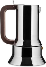 Alessi 9090/6 Espresso z 6 filiżankami na indukcję, stal nierdzewna, srebro, 15,5 x 13,5 x 27 cm