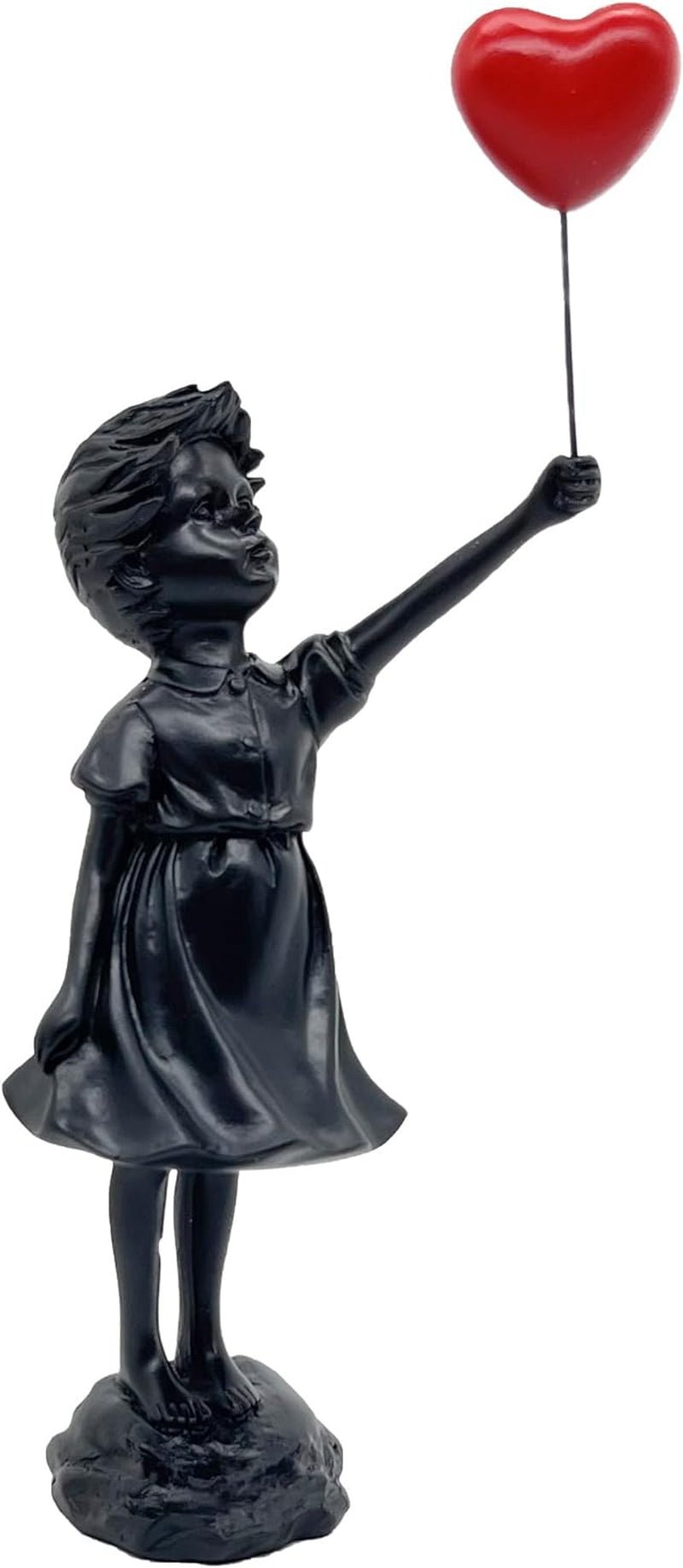 Śliczna balonowa dziewczyna Rzeźba z żywicy Statua dekoracyjna domu Banksy Czerwone serce Dziewczyna Balonowa figura Sztuka współczesna Rzeźba na półkę stołową Wystrój Posągi i rzeźby Naty Shop Qiqiunv95