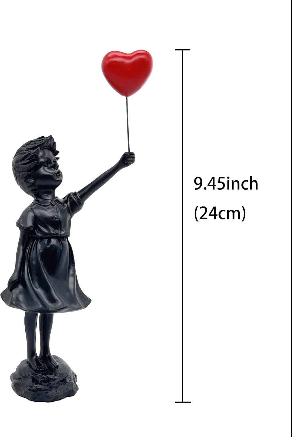 Urocza dziewczyna z balonu Rzeźba z żywicy Home Decor Statua Banksy Czerwone serce Dziewczyna Balon Rysunek Sztuka współczesna Rzeźba na blat Półka Wystrój Posągi i rzeźby Naty Shop