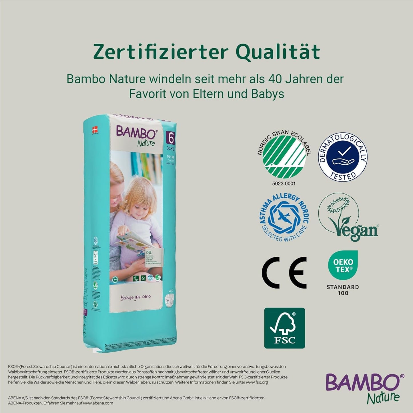 Pieluszki Bambo Nature Premium Eco, rozmiar 6, 1,63 kg