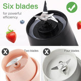 Mikser Smoothie Maker Tragbarer Entsafter: 380Ml Standmixer Persönlicher Shaker Proteinshake Mit 6 Edelstahlmesser Tragbar-Bpa-Freie Mit Usb-Mixbecher Für Shakes,Saftoutdoor,Schwarz Bucatarie Naty Shop