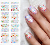 JMEOWIO Nagelfolie UV Härtend Bunter Blumenglitzer Żelowe paski do paznokci UV Nagelsticker Nagelaufkleber Nail Art Dekoration Nageldesign Zubehör