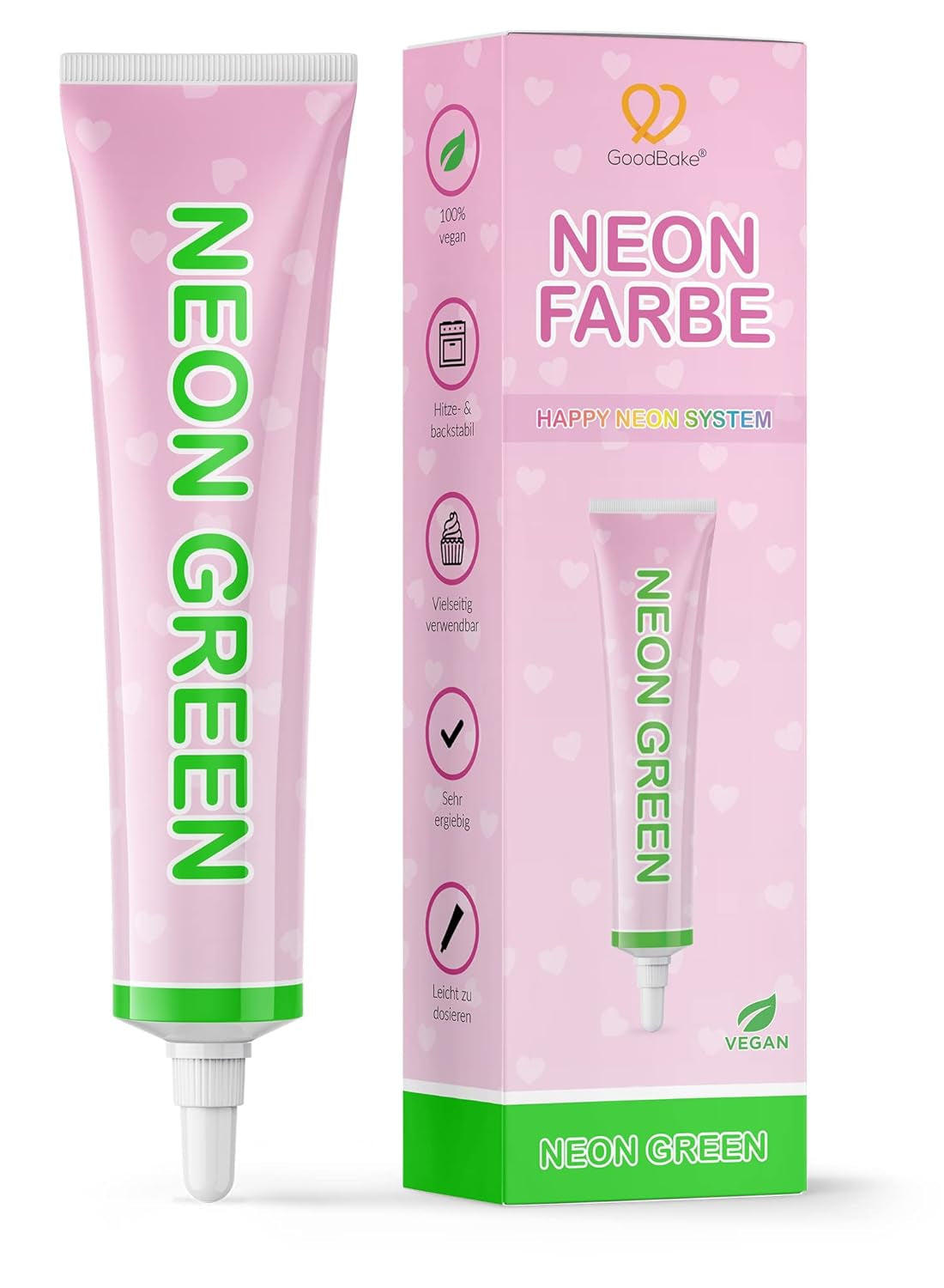 Goodbake Neonlebensmittelfarben 6 Farben Set – Intensywny Lebensmittelfarbe – Lebensmittelfarbpaste – Zum Einfärben Von Torten, Fondant, Buttercreme Uvm. – 100% wegańskie Naty Sklep Neon Grün
