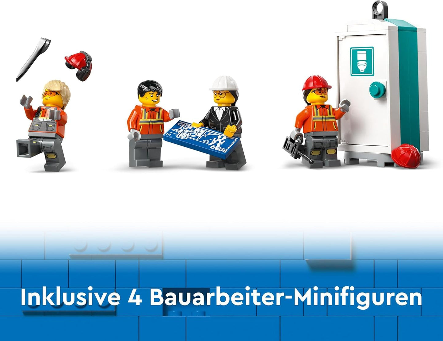 LEGO City Mobilny dźwig budowlany Zabawka konstrukcyjna dla chłopców i dziewcząt Kreatywny prezent dla dzieci Długie, wysuwane ramię 4 minifigurki pracowników budowlanych do odgrywania ról 60409 Zestawy do budowania Besuche den LEGO-Store