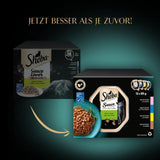 Opakowanie zbiorcze tacki do zbierania sosów Sheba, drobna odmiana MSC, 4x12x85g