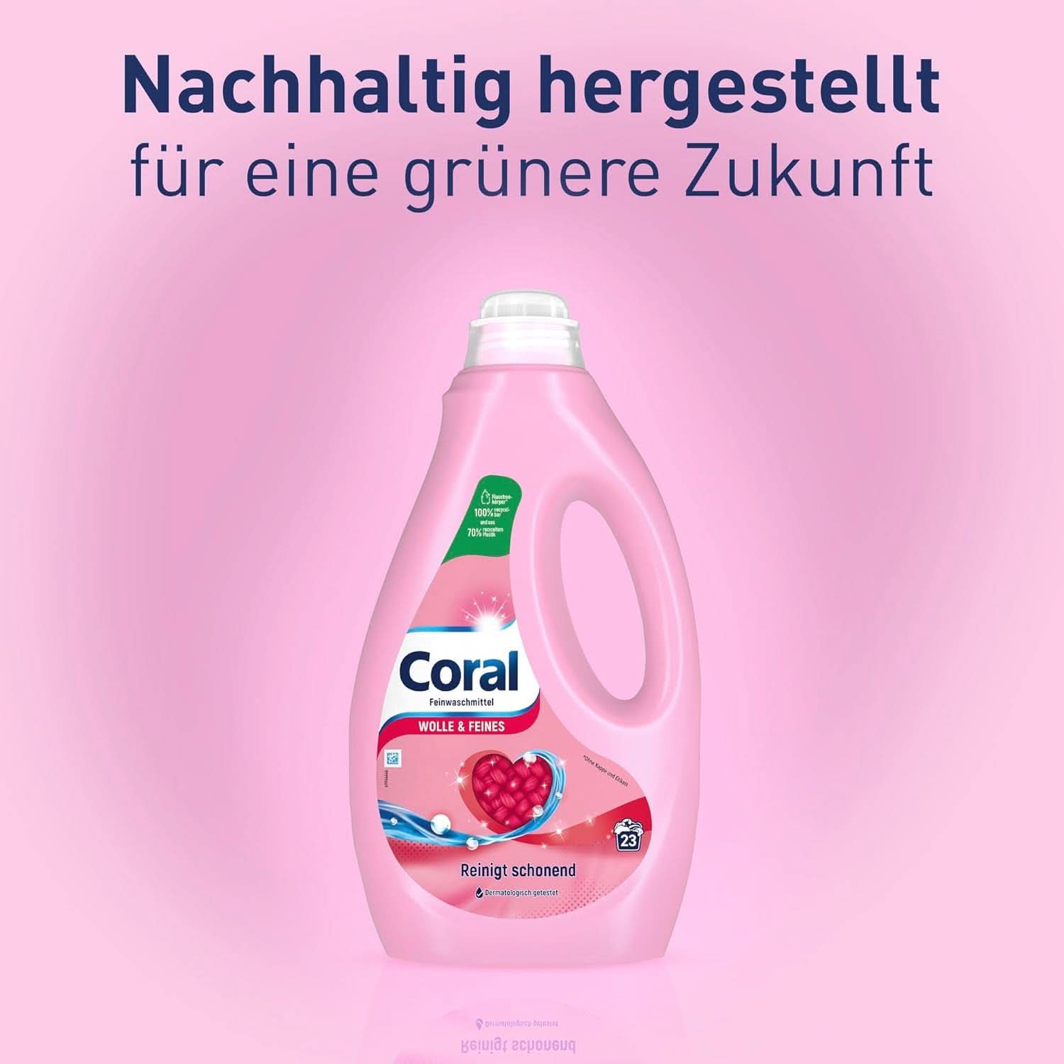 Koralowy delikatny detergent w płynie do wełny i prania delikatnego, 23 prania, 1,15 litra Proszki do prania Naty Shop