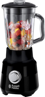 Mikser stojący Russell Hobbs [1,5 l szkła] Matt Schwarz (silnik Starker 0,9 PS, funkcja impulsu/kruszenia lodu, Edelstahlmesser, mikser Bpa-Frei, Elektrischer Zerkleinerer, urządzenie do robienia smoothie) 24722-56 Kitchen Naty Shop Mikser stojący, pojedynczy