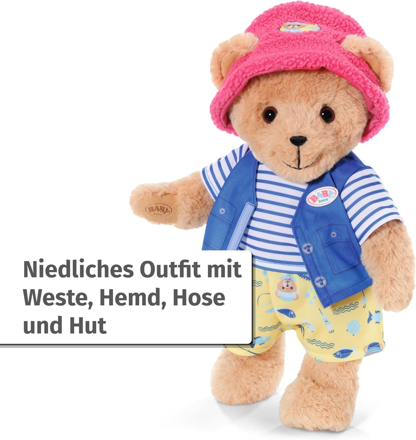 Kostium pluszowego wędkarza Baby Born z wędką dla lalek 43 cm i misia, 835982 Zapf Creation