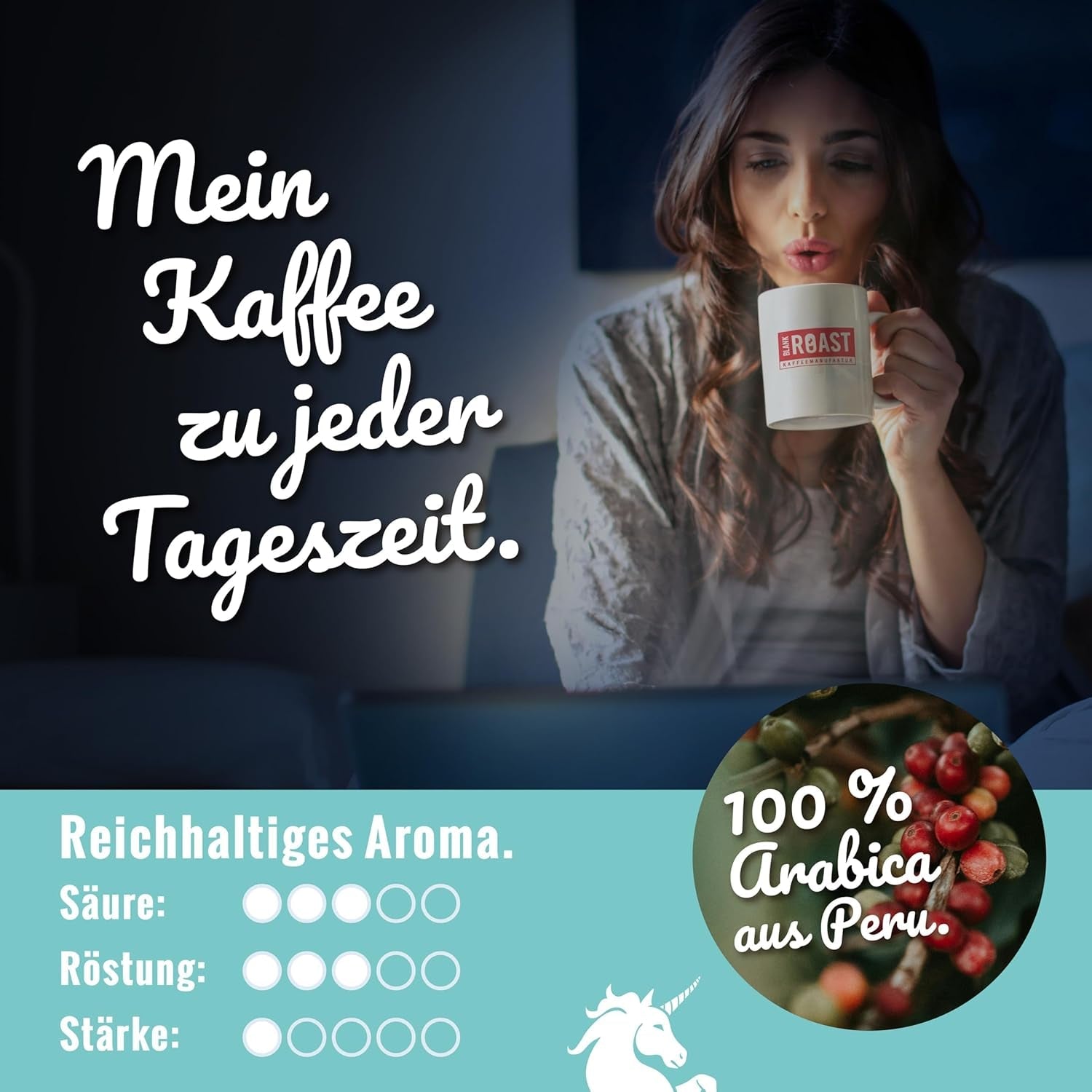Blank Roast - EINZIG - 1kg - Kaffeebohnen kafeinfrei - 100% Arabica aus Peru - schonend & umweltfreundlich entkoffeiniert - säurearm mit voller Crema - idealny für jede Zubereitungsart