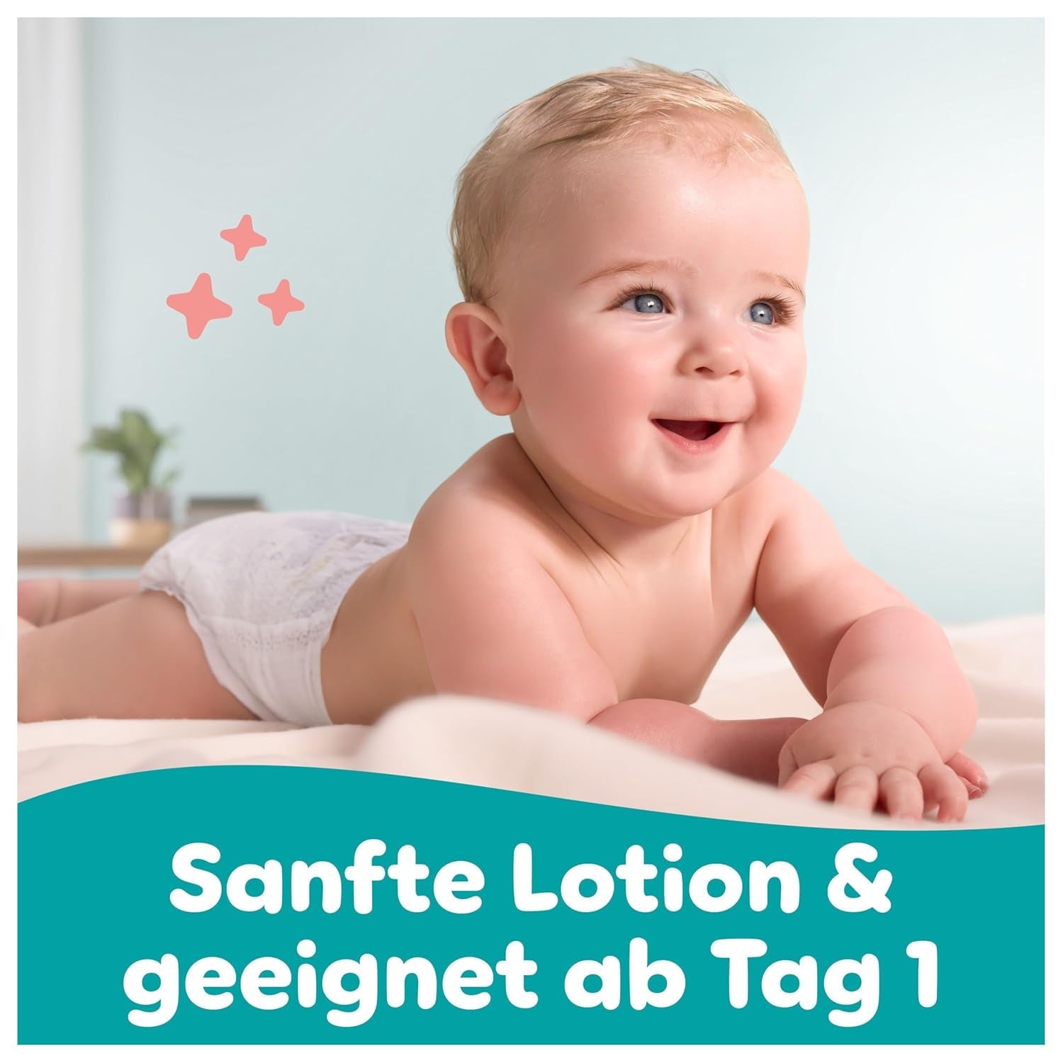 Chusteczki nawilżane Pampers Sensitive, 6 opakowań po 80 chusteczek = 480 chusteczek, bezzapachowe, do delikatnego i delikatnego czyszczenia