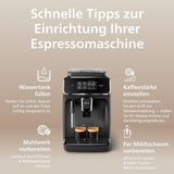 Ekspres automatyczny PHILIPS seria 2200 - 2 specjalności kawowe, wyświetlacz dotykowy, klasyczny spieniacz do mleka, młynek ceramiczny, czarny mat (EP2220/10)