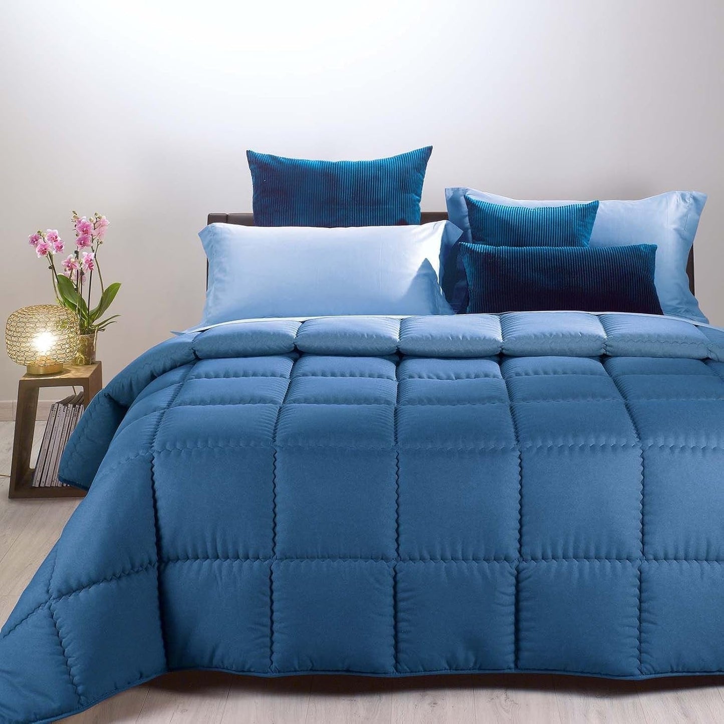 Poszwa na kołdrę Caleffi na łóżko podwójne Modern Double Blue - Łóżko podwójne (260 x 265 cm) Kołdry i kołdry Naty Shop Blue