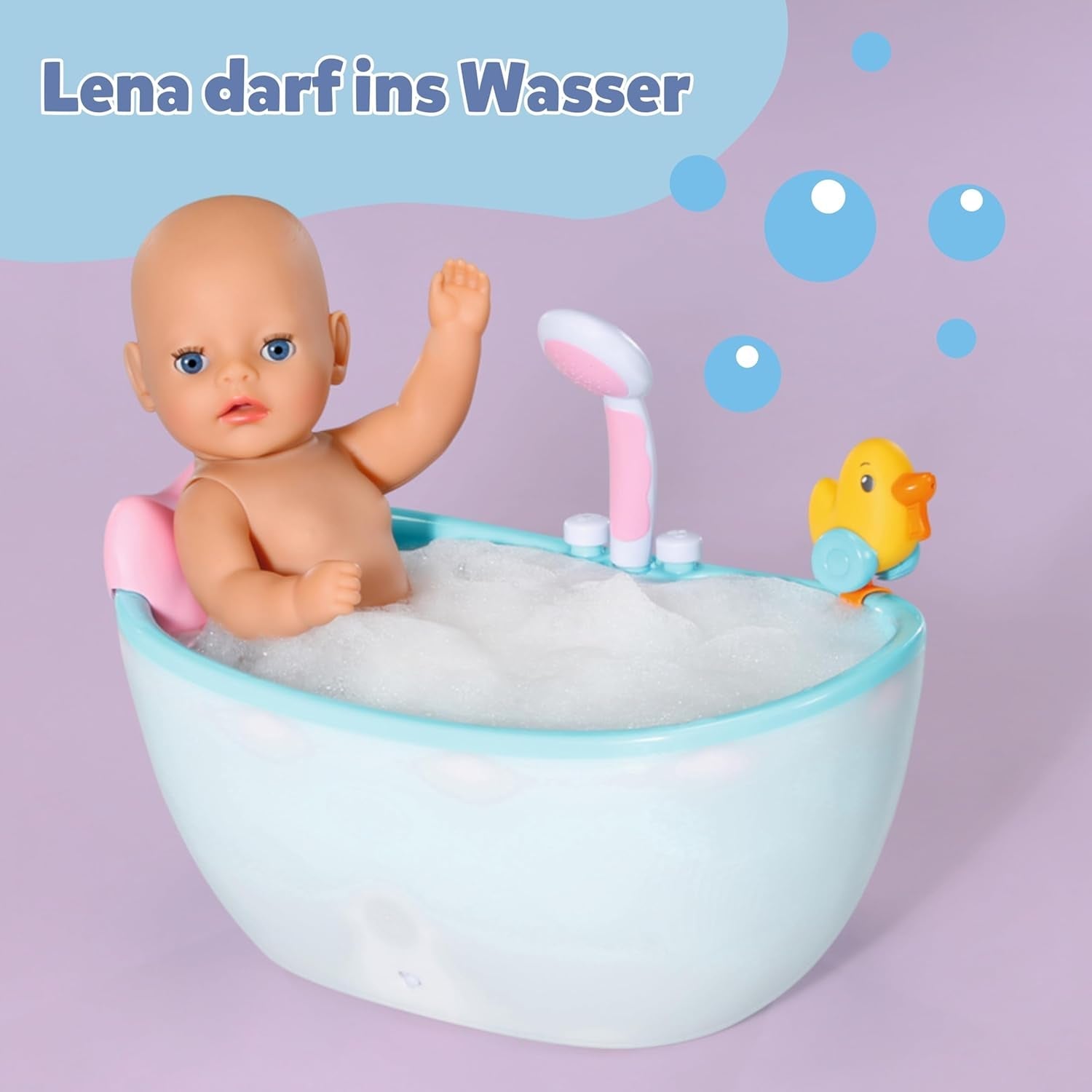 Lalka Baby Born Lena (Dziewczynka) - 36 cm - 7 funkcji, w tym akcesoria i materac - Działa całkowicie bez baterii - Odpowiednia dla małych dzieci od 1 roku