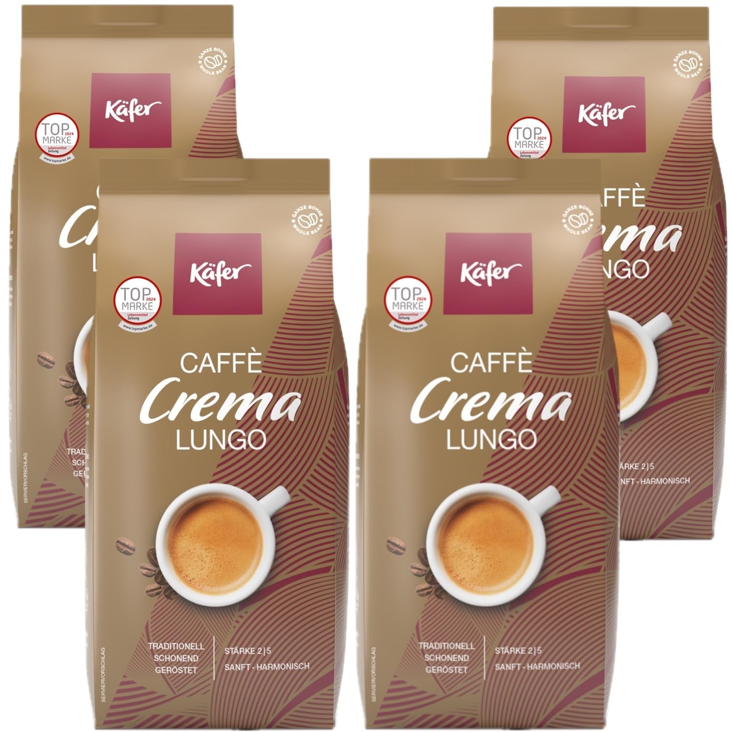 Käfer Caffè Crema, 1000g, cała fasola, opakowanie 4 szt