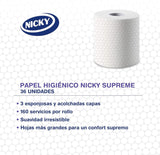 Papier toaletowy Supreme, 42 rolki, 3 warstwy, 160 usług na rolce, Nieodparta gładkość, Łatwe do otwarcia opakowanie, 100% papier z certyfikatem Fsc