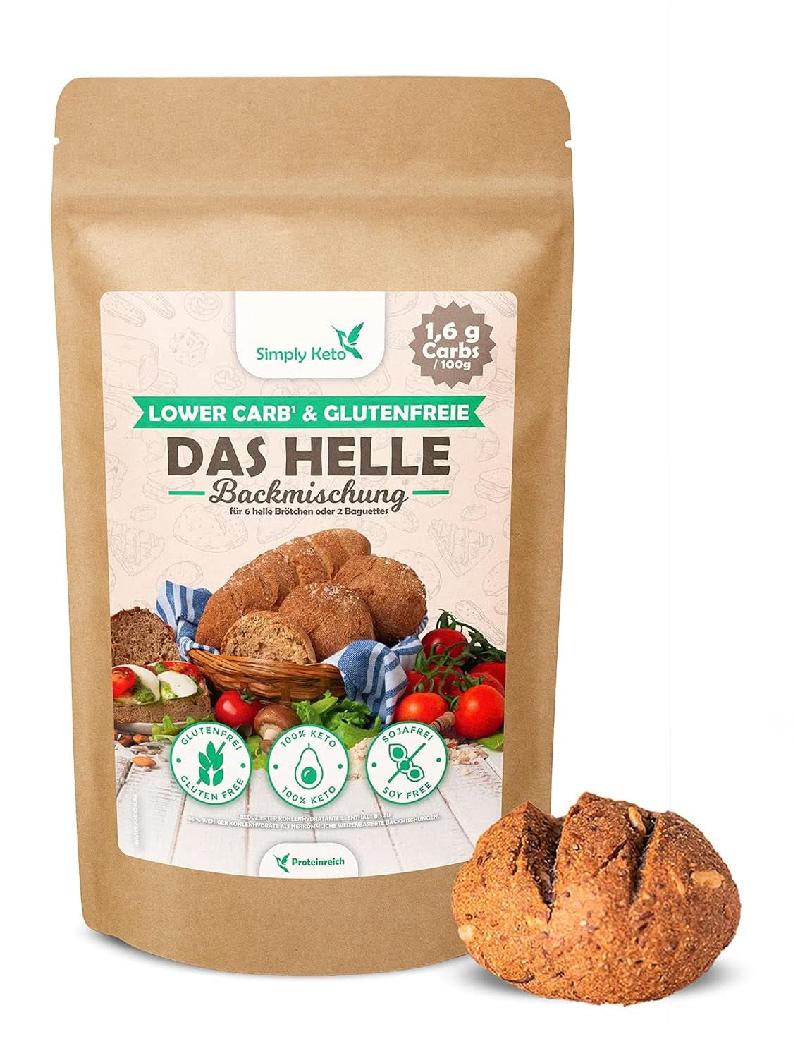 Simply Keto Chleb Light Lower Carb*, Mieszanka do chleba bezglutenowego, 260 gramów Kitchen Naty Shop