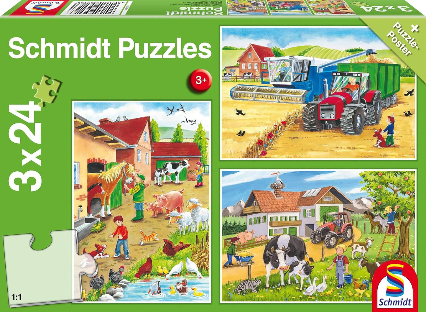 Schmidt Spiele 56216 Puzzle dla dzieci, 3X24 elementy Puzzle Naty Shop Domyślny tytuł