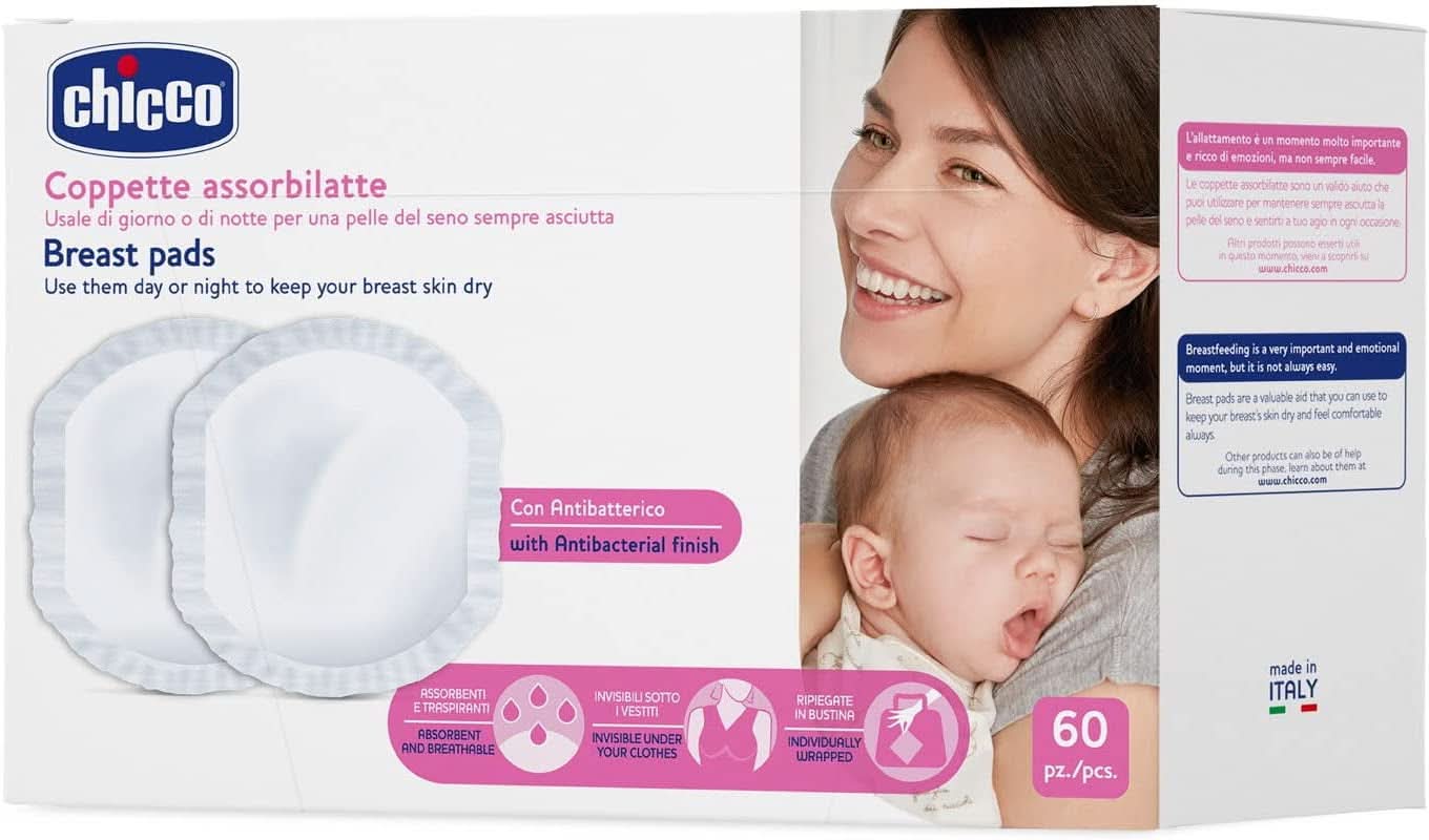 Chicco Naturalfeeling Tampony antybakteryjne, 60 szt. Jedzenie i akcesoria do karmienia piersią Sklep Bebe Naty