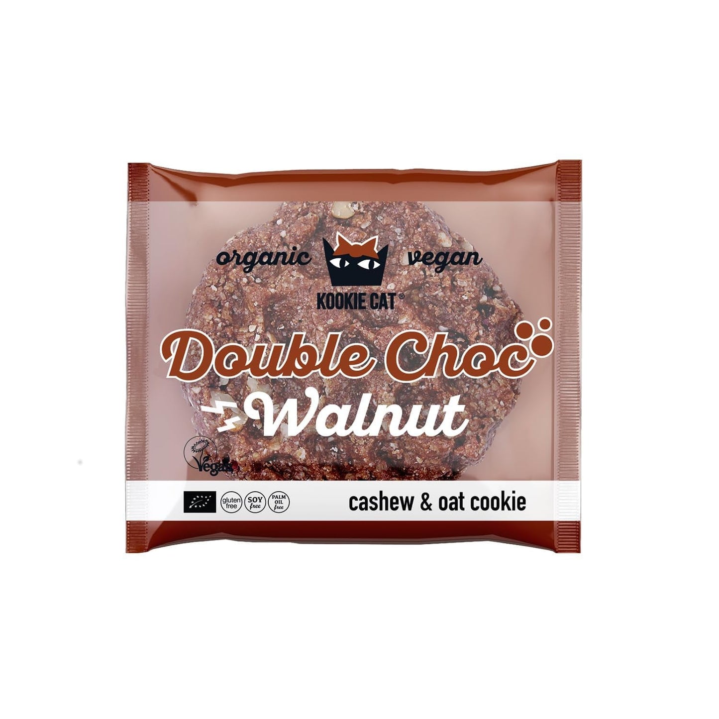 Czekolada Double Nut – wegańskie, bezglutenowe, bez soi, organiczne ciasteczka z nerkowca i owsa – opakowanie zbiorcze 12 x 50 g (opakowanie 2 szt.)