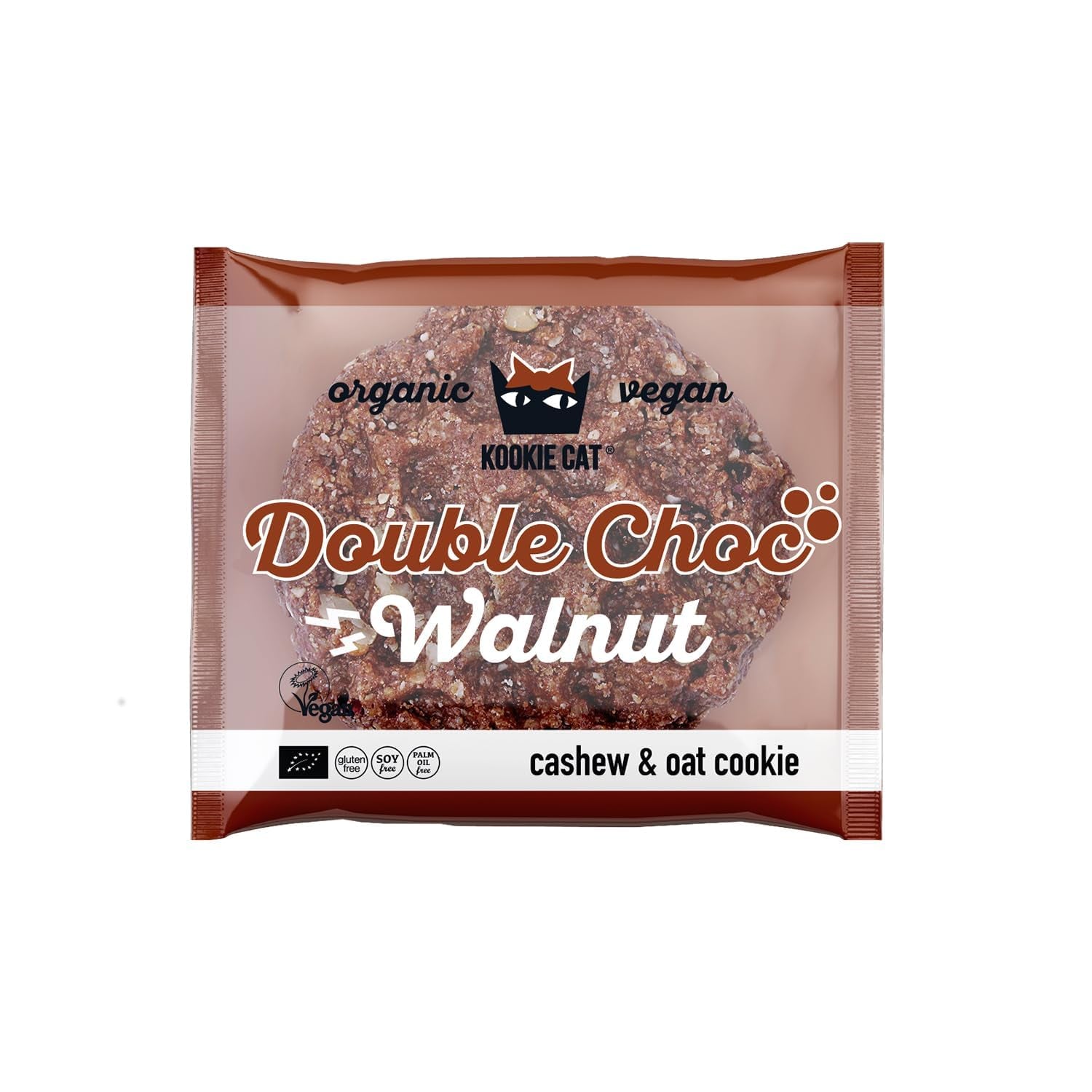 Czekolada Double Nut – wegańskie, bezglutenowe, bez soi, organiczne ciasteczka z nerkowca i owsa – opakowanie zbiorcze 12 x 50 g (opakowanie 2 szt.)