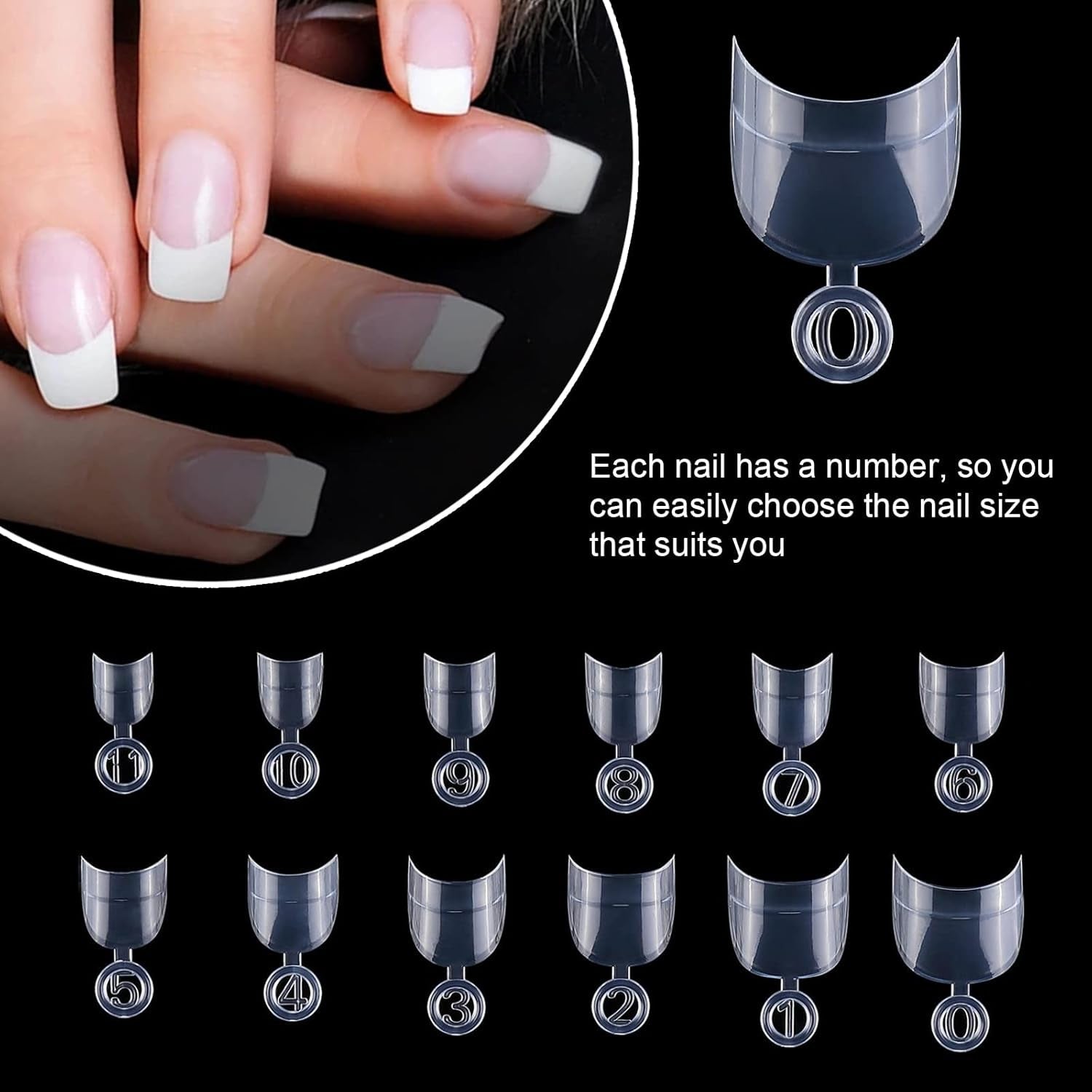 600 sztuk owalne krótkie sztuczne paznokcie 12 rozmiarów półpokrywa akrylowe sztuczne paznokcie porady sztuczne paznokcie do manicure kobiet Salon DIY (przezroczysty)