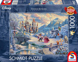 Schmidt Spiele 59671 Thomas Kinkade Disney Piękna i Bestia Magiczny zimowy wieczór 1000 elementów Puzzle Naty Shop Single